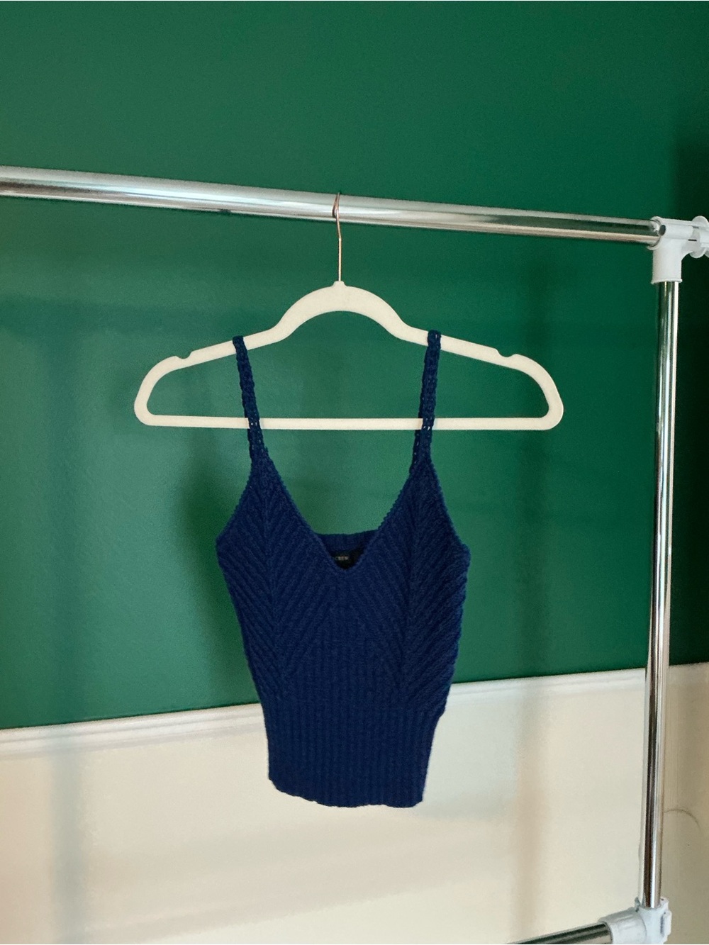 J. Crew Deep Navy Textured Knit V-Neck Tank